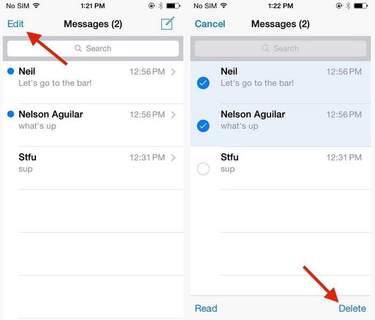 iOS 8 Delete Multiple Messages at Once